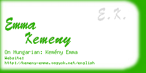 emma kemeny business card